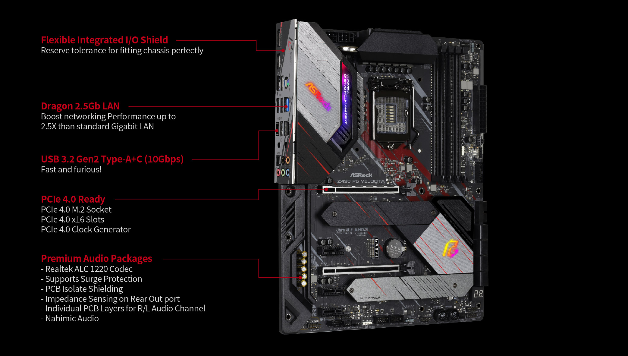 left side of the motherboard